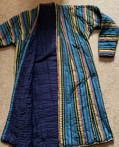 Uzbek Chapan Vintage from 1970s: quilted, cotton lined, plus scarf. - Picture 1 of 10