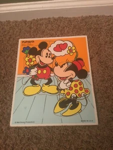 Vintage Playskool Disney Mickey & Minnie 7 Piece Wooden Puzzle 130-17 - Picture 1 of 3