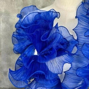 1/3/5yards Double Layered Pleated Organza Trim Ruffled Edge Fabric for Sew DIY - Picture 1 of 26