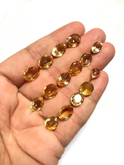 Citrine Faceted Cabochon 15 Piece Size 10-8 MM APPROX - Image 1 of 1