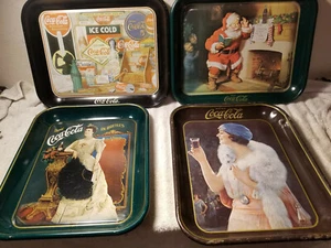 Lot Of 6 Coca Cola Collectible Metal Serving Trays - Picture 1 of 9