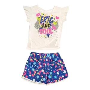 Girls' “Epic and Cool” 2-Piece Paint Splatter Set (Sizes 5 to 6X) - Picture 1 of 8