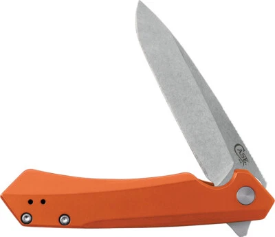 Case Cutlery Kinzua EDC Framelock Orange Aluminum Folding S35VN Knife 64696 - Image 1 of 4