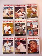 Lot of 9 1964 Topps YANKEES vintage baseball cards ELSTON HOWARD, WHITEY FORD