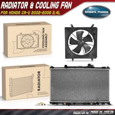 Kit de montaje de radiador y ventilador de refrigeración para Honda CR-V 2002 2003 2004 2005 2006 2,4 L Foto 1 de 4