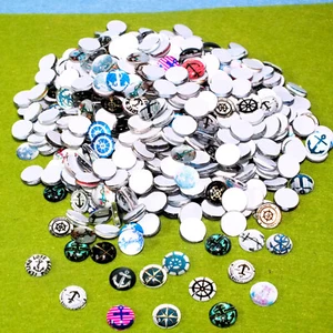 255g (apx. 545pcs) GLASS DOME CABOCHONS 10mm nautical - Job lot bulk wholesale - Picture 1 of 5