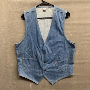 70s vintage Levis denim vest, orange tab - Large - Picture 1 of 10