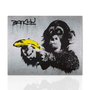 Modernes Gemälde Monkey Banana Tribute Banksy Zeitgenössische Kunst Street Art Canvas - Bild 1 von 6