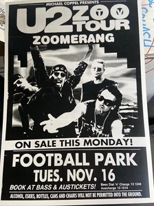 U2 Zooropa 1993 Adelaide Concert Flyer A4-Size High Quality Carded Reproduction - Picture 1 of 2