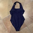 Andie Tulum One Piece Flat Cross Back Strap Swimsuit Navy Blue Size Large NWT