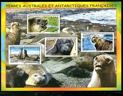 French Antarctic FSAT / TAAF - "MARINE FAUNA ~ ELEPHANT SEALS" MS 2008 - Image 1 of 2