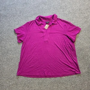 J Jill Top Womens XL Petite Pink Purple Slub Knit Short Sleeve Stretchy Wearever - Picture 1 of 10