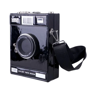 Handtasche im alte Kamera Style | 30er Retro Clutch | 17x13cm | Schwarz, Silber - Bild 1 von 6