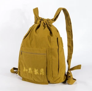 Neu Unisex Canvas Mönch Tasche Lay Buddhist Buddha Tasche Arhat Shaolin Rucksack - Bild 1 von 16