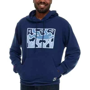 Keith Haring Men's Relaxed Fit Kangaroo Pocket Graphic Hoodie, Blue, Small - 4s6 - Picture 1 of 4