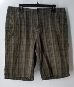 Pantalones cortos de mezclilla Tommy Bahama negros marrones a cuadros talla 36 - Imagen 1 de 8