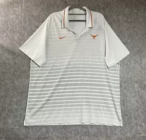 Nike Texas Longhorns Poloshirt Herren 2XL XXL grau gestreift Dri Fit UT Austin - Bild 1 von 10