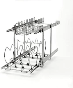 Rev-A-Shelf 5CW2 2-Tier Wire Pull Out Kitchen Cabinet Organizer for Pots, Pans - Picture 1 of 23