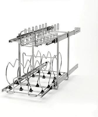 Rev-A-Shelf 5CW2 2-Tier Wire Pull Out Kitchen Cabinet Organizer for Pots, Pans - Image 1 of 4