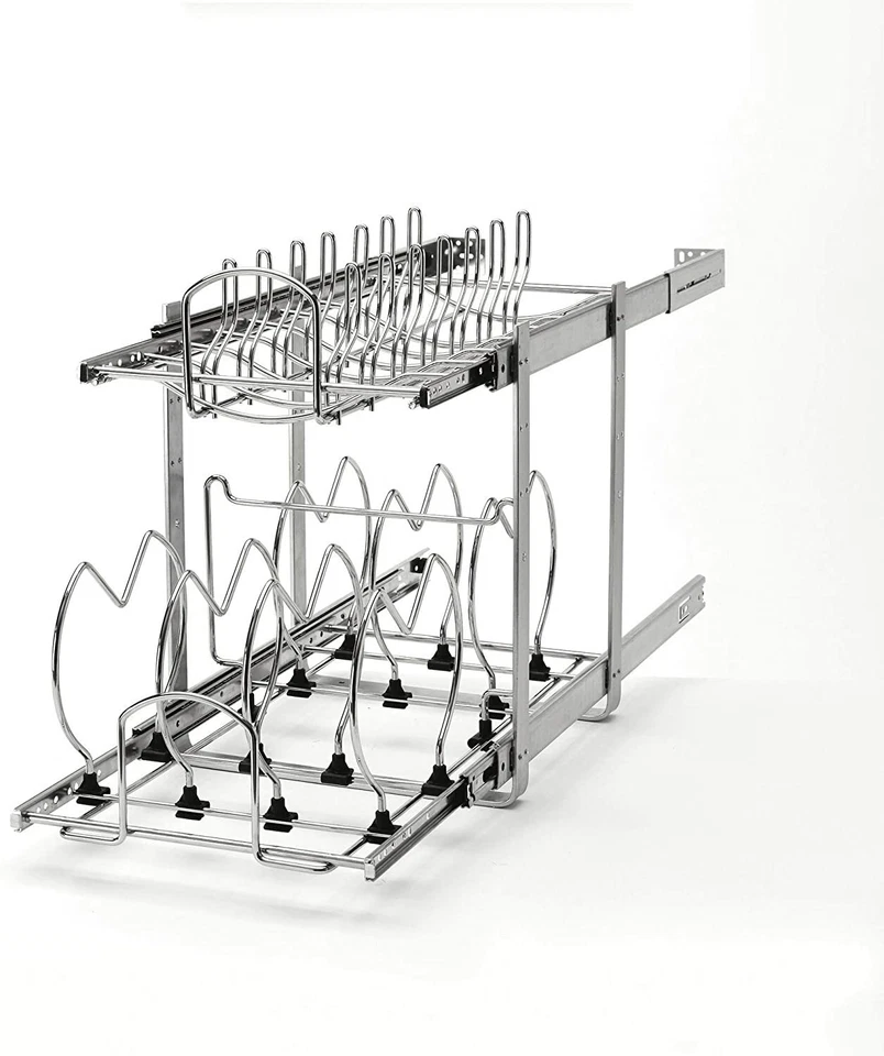 Rev-A-Shelf 5CW2 2-Tier Wire Pull Out Kitchen Cabinet Organizer for Pots, Pans - Image 1 of 4