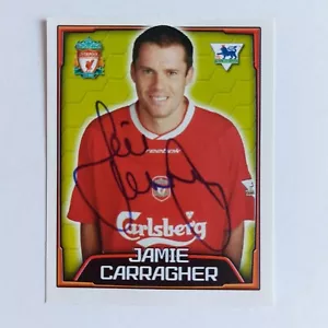 JAMIE CARRAGHER 2003-04 MERLIN Premier League #333 Autograph Sticker LIVERPOOL - Picture 1 of 2