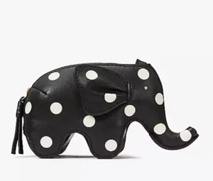 Kate Spade Ellie gepunktet Elefant Geldbörse schwarz multi neu - Bild 1 von 7