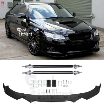 For Subaru Liberty 00-10 Front Bumper Lip Splitter Spoiler Body Kit +Strut Rods - image 1 of 4