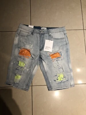 Blind Trust Denim Shorts Azul Naranja Volt Talla 40 Foto 1 de 4