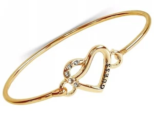 GUESS Tension Crystal Heart Cuff Bracelet - Picture 1 of 8