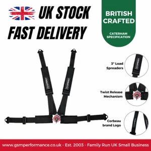 Corbeau Caterham Pro 4 Point (50mm/50mm) Pull Up Laps Road Harness Belt - Picture 1 of 9