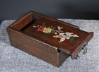 Collect huali wood rosewood Inlay Conch flower bird Usable Precious Jewelry Box