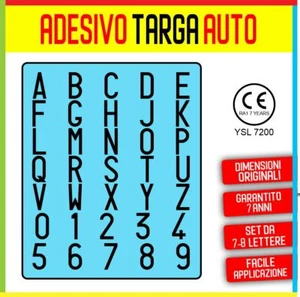 Lettere Adesive Numeri Targa Auto Posteriore Comunita Europea CE - Foto 1 di 1