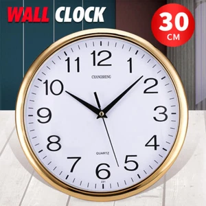 Wall Clock Quartz Round Square Wall Clock Silent Non-Ticking 30cm Office Decor - Picture 1 of 6