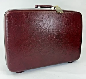 Samsonite Maroon Hard Shell Handle Travel Luggage Suitcase Vintage 22" - Picture 1 of 24