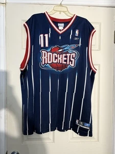 Vintage Reebok Jersey NBA Houston Rockets Yao Ming Basketball Size XXL Pinstripe - Picture 1 of 5