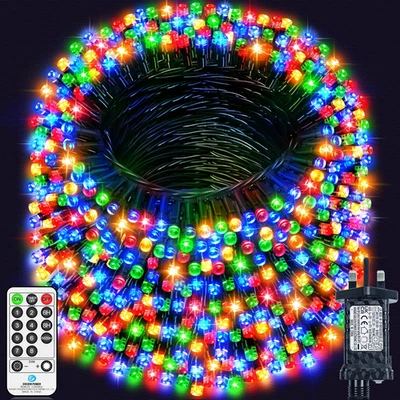 80M 1600 LED Outdoor Fairy Lights Christmas Lights Plug in Green Wire String Lig - Image 1 of 4