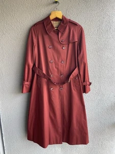 Rare Burberry Trench Coat Women’s Size Xl Red Color - Picture 1 of 23