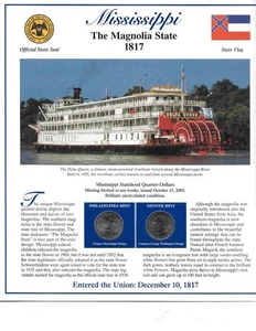 2002 Mississippi P&D Postal Commemorative Society Statehood Quarters & Stamps - Picture 1 of 2