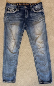 Rock Revival Kamea Womens Skinny Blue Jeans 34x28 - Picture 1 of 7
