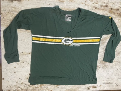 Women's Under Armour Long Sleeve V-Neck Tee Shirt Size XL NFL Green Bay Packers - Image 1 of 2