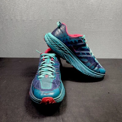 Hoka One One Speedgoat 2 Trail Mujer’s 7.5 Azul Rosa Zapatos para Correr Senderismo Foto 1 de 4