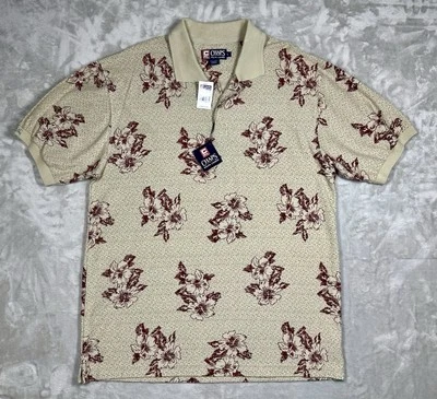 Vtg Chaps Ralph Lauren Polo Shirt Men’s Large Floral Cuba Cafe New NWT - Image 1 of 3