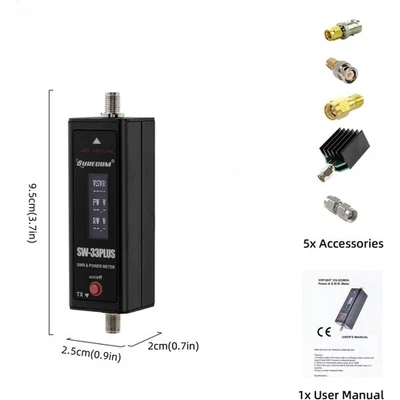 SW-33 Plus Portable Power & SWR Meter 125-525MHz Dummy Loads Coaxial Adapter Kit - Image 1 of 4