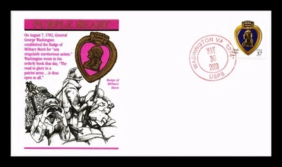 DR JIM STAMPS US COVER PURPLE HEART FDC HAND CANCEL PANDA THERMOGRAPHED - Image 1 of 2