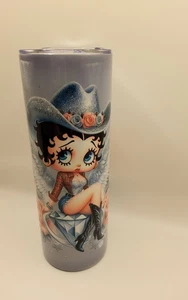 20 Unzen Cowboy Betty Boop Becher mit Strohhalm - Bild 1 von 3