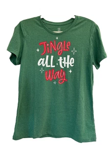 Holiday Time Damen Jingle All The Way Damen T-Shirt grün Gr. M (8 -10) - Bild 1 von 5