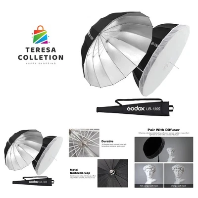 UB-130S 51,2" 130 cm Paraguas Reflectante Profundo Parabólico Plateado Interior Fotografía... Foto 1 de 4