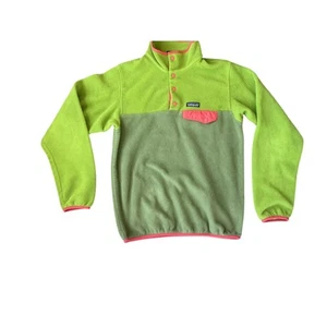 Pullover mediano Patagonia Synchilla Snap-T 25422 para mujer verde neón rosa - Imagen 1 de 8