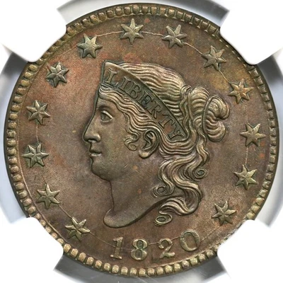 1820 N-13 NGC MS 63 BN Matron or Coronet Head Large Cent Coin 1c - Image 1 of 3
