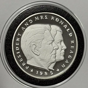 1985 Ronald Reagan Rare Proof Coin 1 Troy Oz .999 Fine Silver Round Matthey 999 - Picture 1 of 15